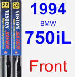 Front Wiper Blade Pack for 1994 BMW 750iL - Vision Saver