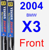 Front Wiper Blade Pack for 2004 BMW X3 - Vision Saver