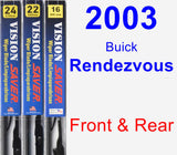 Front & Rear Wiper Blade Pack for 2003 Buick Rendezvous - Vision Saver