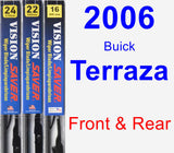 Front & Rear Wiper Blade Pack for 2006 Buick Terraza - Vision Saver