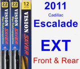 Front & Rear Wiper Blade Pack for 2011 Cadillac Escalade EXT - Vision Saver