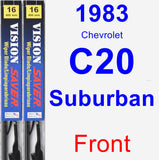 Front Wiper Blade Pack for 1983 Chevrolet C20 Suburban - Vision Saver