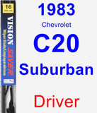 Driver Wiper Blade for 1983 Chevrolet C20 Suburban - Vision Saver