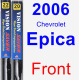 Front Wiper Blade Pack for 2006 Chevrolet Epica - Vision Saver