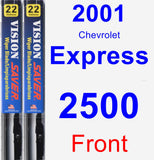 Front Wiper Blade Pack for 2001 Chevrolet Express 2500 - Vision Saver