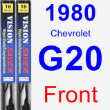 Front Wiper Blade Pack for 1980 Chevrolet G20 - Vision Saver