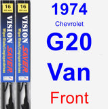 Front Wiper Blade Pack for 1974 Chevrolet G20 Van - Vision Saver