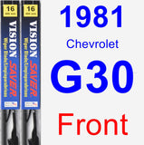 Front Wiper Blade Pack for 1981 Chevrolet G30 - Vision Saver