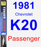 Passenger Wiper Blade for 1981 Chevrolet K20 - Vision Saver