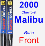 Front Wiper Blade Pack for 2000 Chevrolet Malibu - Vision Saver