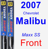 Front Wiper Blade Pack for 2007 Chevrolet Malibu - Vision Saver