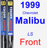 Front Wiper Blade Pack for 1999 Chevrolet Malibu - Vision Saver