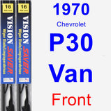 Front Wiper Blade Pack for 1970 Chevrolet P30 Van - Vision Saver