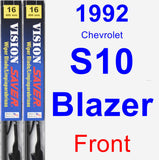 Front Wiper Blade Pack for 1992 Chevrolet S10 Blazer - Vision Saver