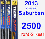 Front & Rear Wiper Blade Pack for 2013 Chevrolet Suburban 2500 - Vision Saver