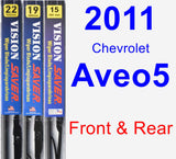 Front & Rear Wiper Blade Pack for 2011 Chevrolet Aveo5 - Vision Saver