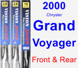 Front & Rear Wiper Blade Pack for 2000 Chrysler Grand Voyager - Vision Saver