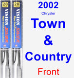 Front Wiper Blade Pack for 2002 Chrysler Town & Country - Vision Saver