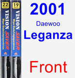 Front Wiper Blade Pack for 2001 Daewoo Leganza - Vision Saver