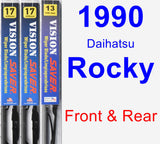 Front & Rear Wiper Blade Pack for 1990 Daihatsu Rocky - Vision Saver