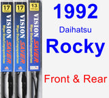 Front & Rear Wiper Blade Pack for 1992 Daihatsu Rocky - Vision Saver