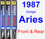 Front & Rear Wiper Blade Pack for 1987 Dodge Aries - Vision Saver