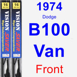 Front Wiper Blade Pack for 1974 Dodge B100 Van - Vision Saver