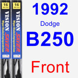 Front Wiper Blade Pack for 1992 Dodge B250 - Vision Saver