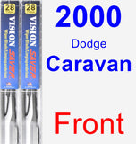 Front Wiper Blade Pack for 2000 Dodge Caravan - Vision Saver
