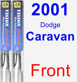 Front Wiper Blade Pack for 2001 Dodge Caravan - Vision Saver