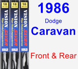 Front & Rear Wiper Blade Pack for 1986 Dodge Caravan - Vision Saver