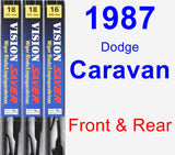 Front & Rear Wiper Blade Pack for 1987 Dodge Caravan - Vision Saver