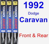 Front & Rear Wiper Blade Pack for 1992 Dodge Caravan - Vision Saver