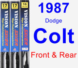 Front & Rear Wiper Blade Pack for 1987 Dodge Colt - Vision Saver