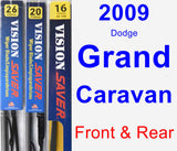 Front & Rear Wiper Blade Pack for 2009 Dodge Grand Caravan - Vision Saver