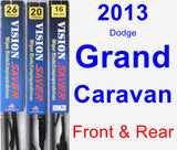 Front & Rear Wiper Blade Pack for 2013 Dodge Grand Caravan - Vision Saver