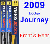 Front & Rear Wiper Blade Pack for 2009 Dodge Journey - Vision Saver