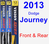 Front & Rear Wiper Blade Pack for 2013 Dodge Journey - Vision Saver