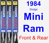 Front & Rear Wiper Blade Pack for 1984 Dodge Mini Ram - Vision Saver