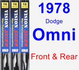 Front & Rear Wiper Blade Pack for 1978 Dodge Omni - Vision Saver