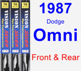 Front & Rear Wiper Blade Pack for 1987 Dodge Omni - Vision Saver