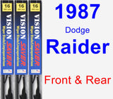 Front & Rear Wiper Blade Pack for 1987 Dodge Raider - Vision Saver