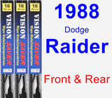 Front & Rear Wiper Blade Pack for 1988 Dodge Raider - Vision Saver