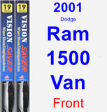 Front Wiper Blade Pack for 2001 Dodge Ram 1500 Van - Vision Saver