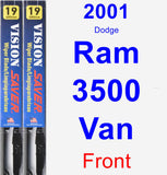 Front Wiper Blade Pack for 2001 Dodge Ram 3500 Van - Vision Saver