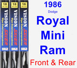 Front & Rear Wiper Blade Pack for 1986 Dodge Royal Mini Ram - Vision Saver