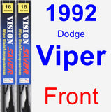 Front Wiper Blade Pack for 1992 Dodge Viper - Vision Saver