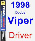 Driver Wiper Blade for 1998 Dodge Viper - Vision Saver