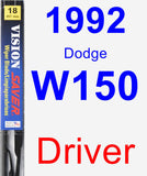 Driver Wiper Blade for 1992 Dodge W150 - Vision Saver