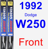 Front Wiper Blade Pack for 1992 Dodge W250 - Vision Saver